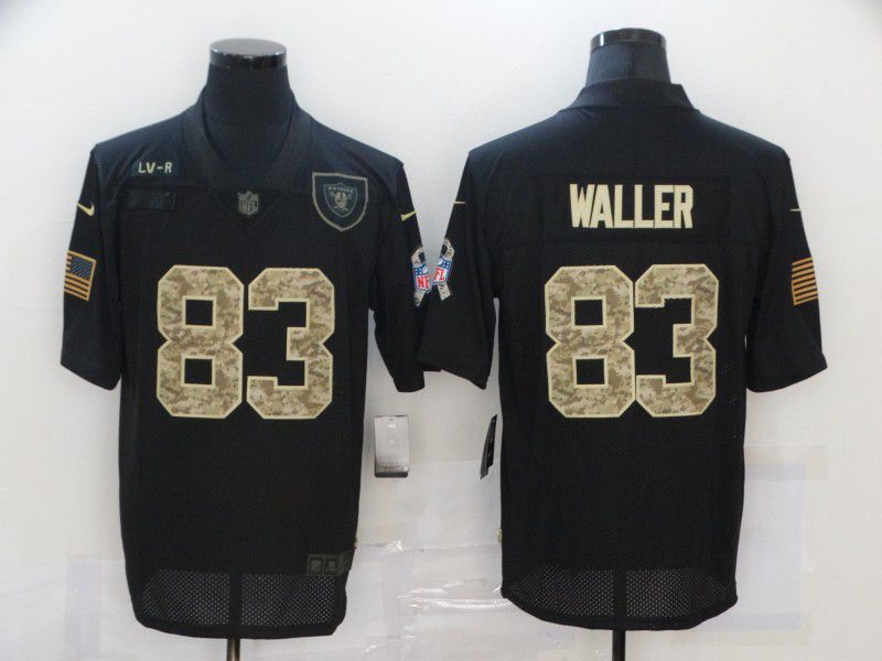 Men Okaland Raiders #83 Waller Black camo Lettering 2020 Nike NFL Jersey->oakland raiders->NFL Jersey